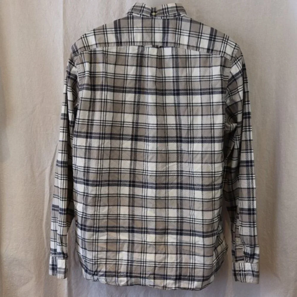 Jcrew Vintage Oxford Plaid Button Down Shirt LG Gray Black White